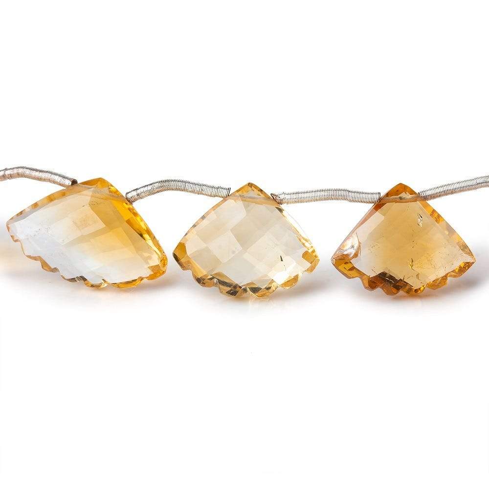 9x12-10x16mm Citrine Faceted Fan Beads 8 inch 15 pieces - Beadsofcambay.com