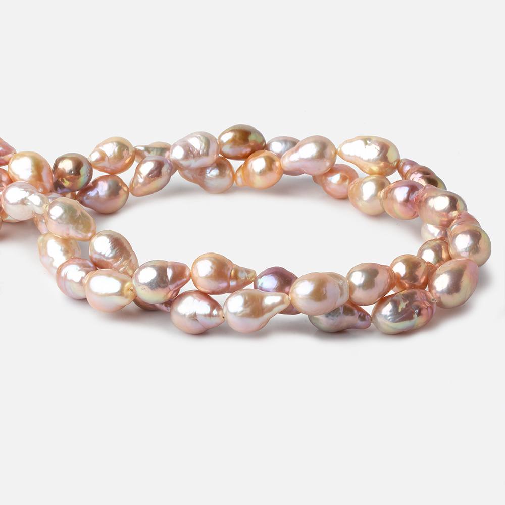 9x13-11x17mm Tri Color Baroque Freshwater Pearls 16 inch 27 pieces AA grade - Beadsofcambay.com