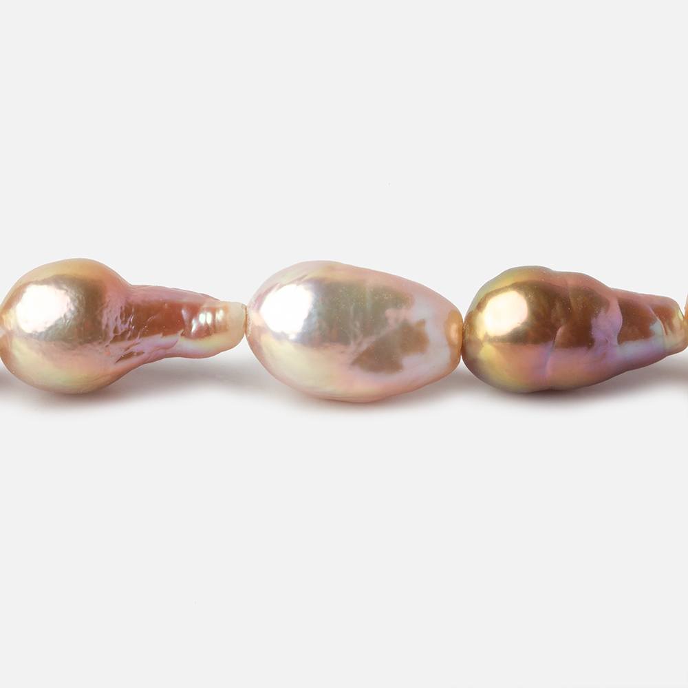 9x13-11x17mm Tri Color Baroque Freshwater Pearls 16 inch 27 pieces AA grade - Beadsofcambay.com