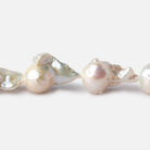 9x14-11x16mm Off White Flame Ball Ultra Baroque Freshwater Pearls 16 inch 18 pieces A grade - Beadsofcambay.com