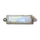 9x36mm Black Gold Leafed Rainbow Moonstone Faceted Bar Connector 1 piece - Beadsofcambay.com