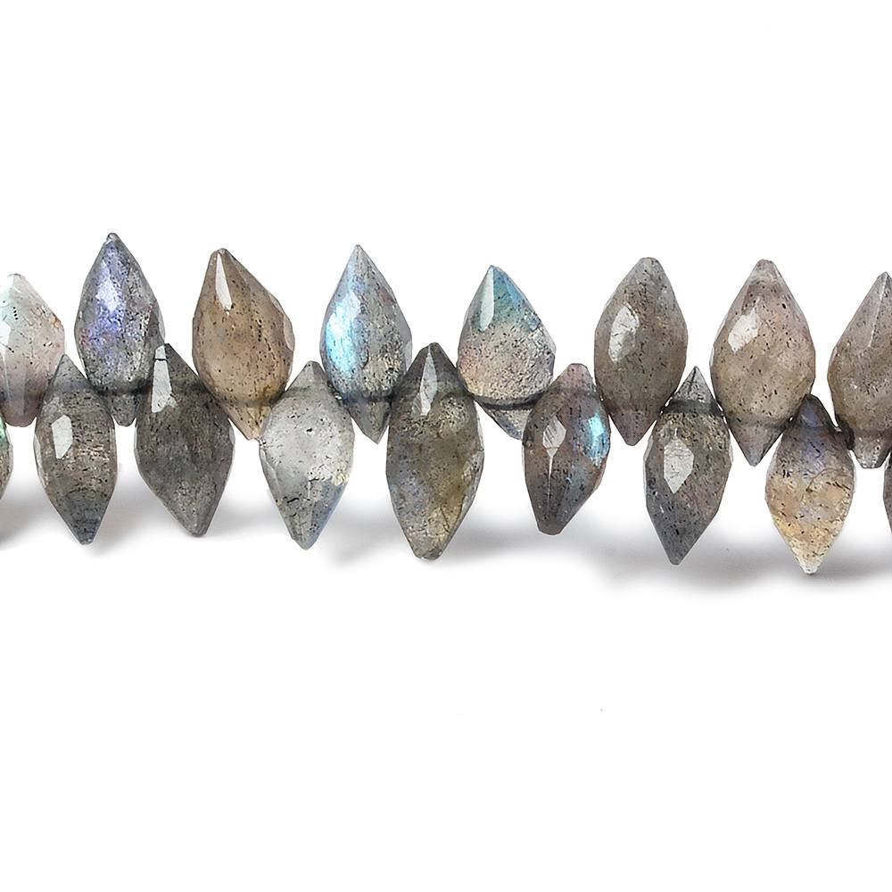 9x5-11x5mm Labradorite Faceted Marquise Beads 8 inch 65 pieces - Beadsofcambay.com