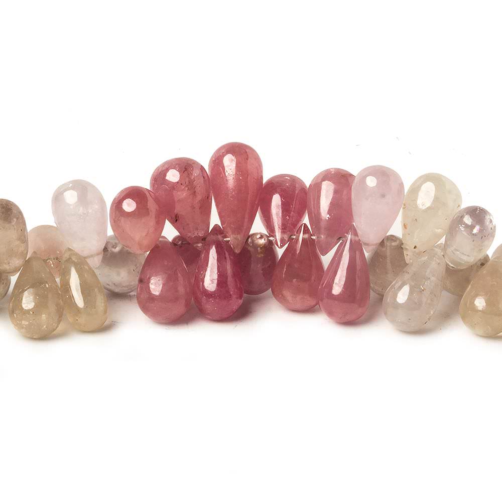 9x5 - 11x5mm Sapphire and Ruby Plain Tear Drop Beads 7 inch 82 pieces - Beadsofcambay.com