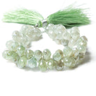 9x5-11x6mm Mystic Prehnite tear drop briolette beads 7.5 inch 67 pieces - Beadsofcambay.com