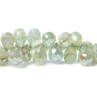 9x5-11x6mm Mystic Prehnite tear drop briolette beads 7.5 inch 67 pieces - Beadsofcambay.com