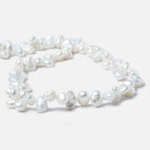 9x5-11x6mm White Top Drill Keshi Freshwater Pearl Beads 15 inch 74 pieces - Beadsofcambay.com