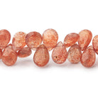 9x5-13x9mm Sunstone faceted pear beads 8 inches 55 pieces AAA - Beadsofcambay.com