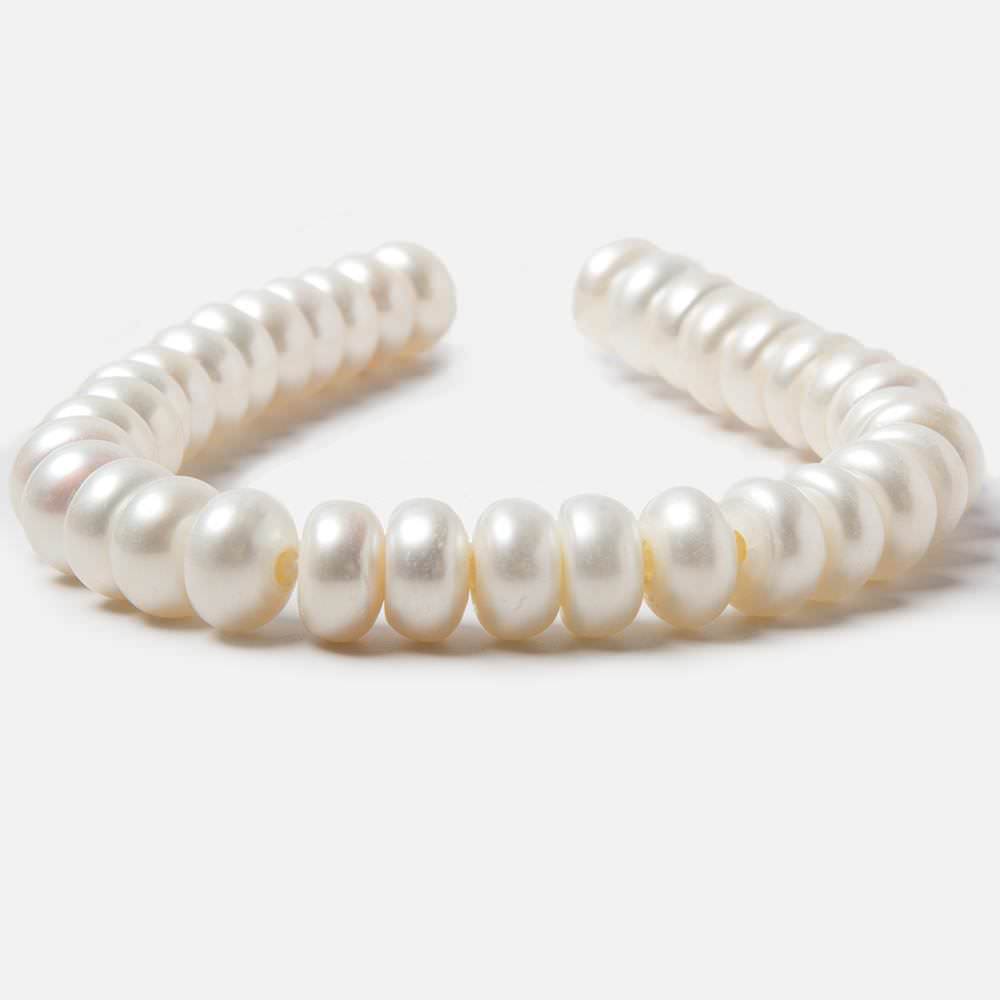 9x5mm Off White Button 2.5mm Drill Hole Freshwater Pearls 35 pcs - Beadsofcambay.com