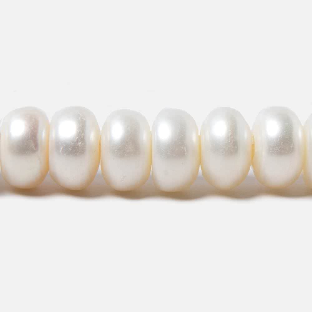 9x5mm Off White Button 2.5mm Drill Hole Freshwater Pearls 35 pcs - Beadsofcambay.com