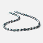 9x6-10x6.5mm Teal Blue Faceted Oval Freshwater Pearls 16 inch 44 pieces - Beadsofcambay.com