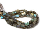 9x6-10x6mm Matte Labradorite plain rectangle beads 7.5 inch 20 pieces - Beadsofcambay.com