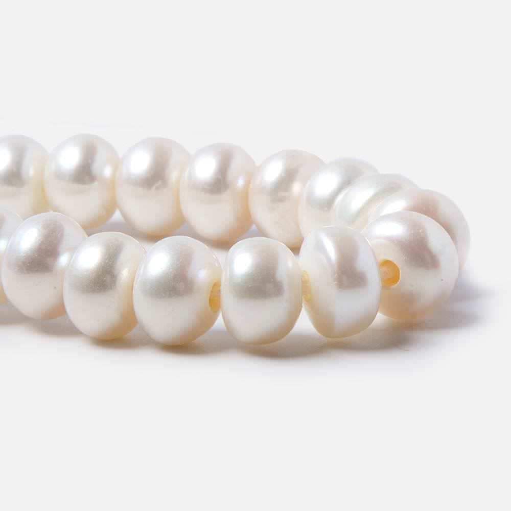 9x6-10x6mm Off White Button 2.5mm Drill Hole Freshwater Pearls 28 pcs - Beadsofcambay.com