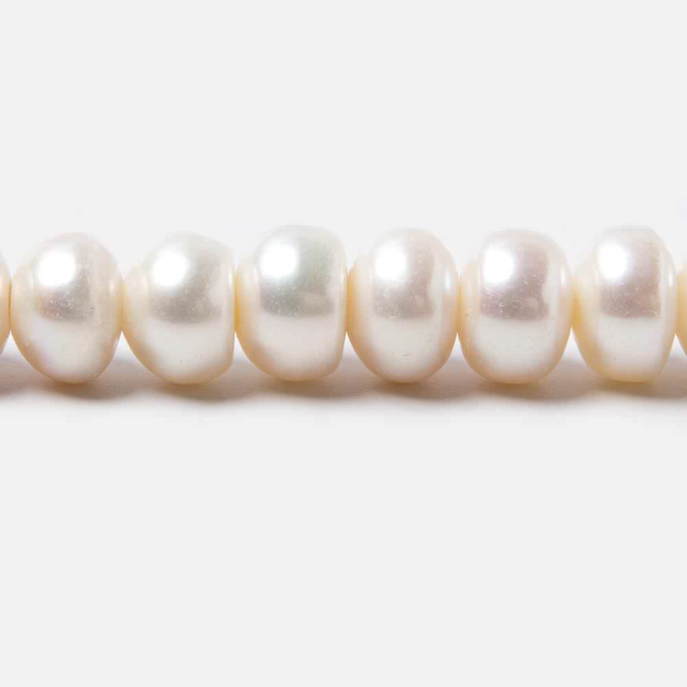 9x6-10x6mm Off White Button 2.5mm Drill Hole Freshwater Pearls 28 pcs - Beadsofcambay.com