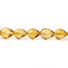 9x6-11x6mm Citrine Straight Drilled Faceted Tear Drop 8 inch 20 pieces - Beadsofcambay.com