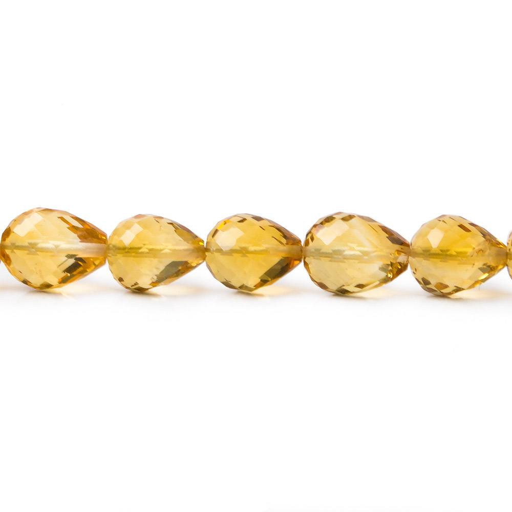 9x6-11x6mm Citrine Straight Drilled Faceted Tear Drop 8 inch 20 pieces - Beadsofcambay.com