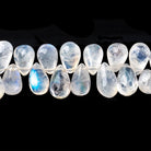 9x6-11x6mm Rainbow Moonstone Plain Tear Drop Beads 9 inch 62 pieces - Beadsofcambay.com