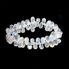 9x6-11x6mm Rainbow Moonstone Plain Tear Drop Beads 9 inch 62 pieces - Beadsofcambay.com