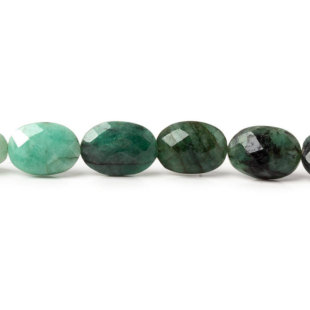 9x6-11x8mm Brazilian Emerald Straight Drilled Faceted Oval Beads 17 inch 41 pcs - Beadsofcambay.com