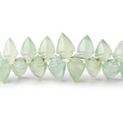 9x6-11x8mm Prehnite Carved Shell Beads 3 inch 22 pieces - Beadsofcambay.com