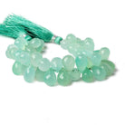 9x6-12x7mm Mint Green Chalcedony faceted tear drop beads 6.5 inch 51 pieces - Beadsofcambay.com