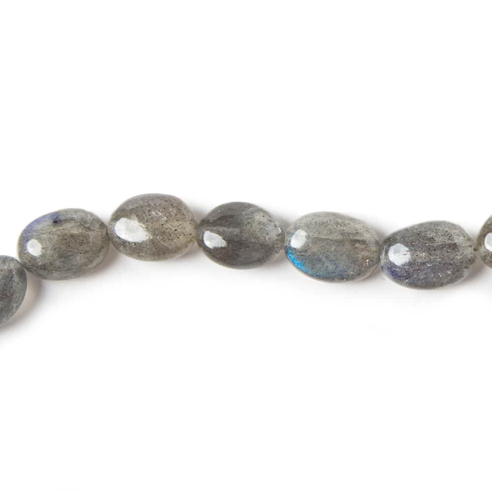 9x6-12x8mm Labradorite Beads Straight Drilled Plain Oval 16 inch 41 pieces - Beadsofcambay.com