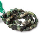 9x6-12x8mm Matte Emerald straight drilled Natural Crystal beads 13 inch 38 beads - Beadsofcambay.com