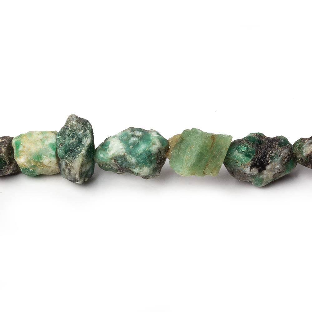 9x6-12x8mm Matte Emerald straight drilled Natural Crystal beads 13 inch 38 beads - Beadsofcambay.com
