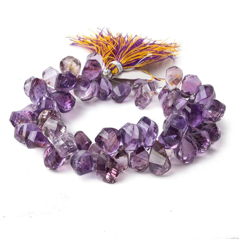 9x6-13x8mm Ametrine Faceted Twist Beads 8 inch 65 pieces AAA - Beadsofcambay.com