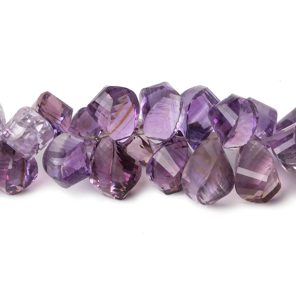 9x6-13x8mm Ametrine Faceted Twist Beads 8 inch 65 pieces AAA - Beadsofcambay.com