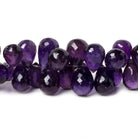 9x6-13x9mm Amethyst Tear Drop Briolette Beads 7.5 inch 68 pieces - Beadsofcambay.com