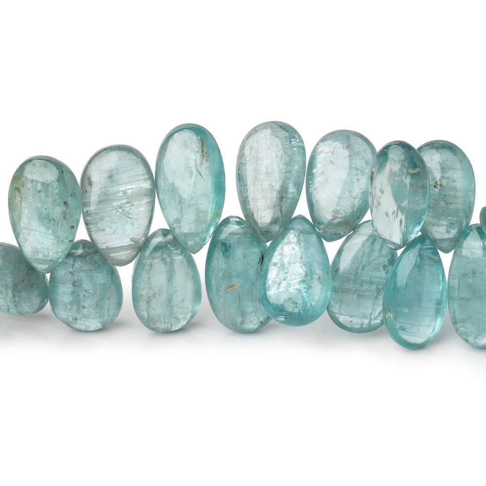 9x6-14x8mm Teal Kyanite Plain Pear Beads 7 inch 50 pieces - Beadsofcambay.com