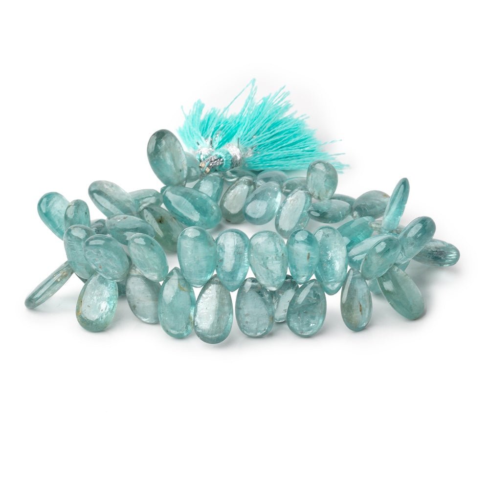 9x6-14x8mm Teal Kyanite Plain Pear Beads 7 inch 50 pieces - Beadsofcambay.com