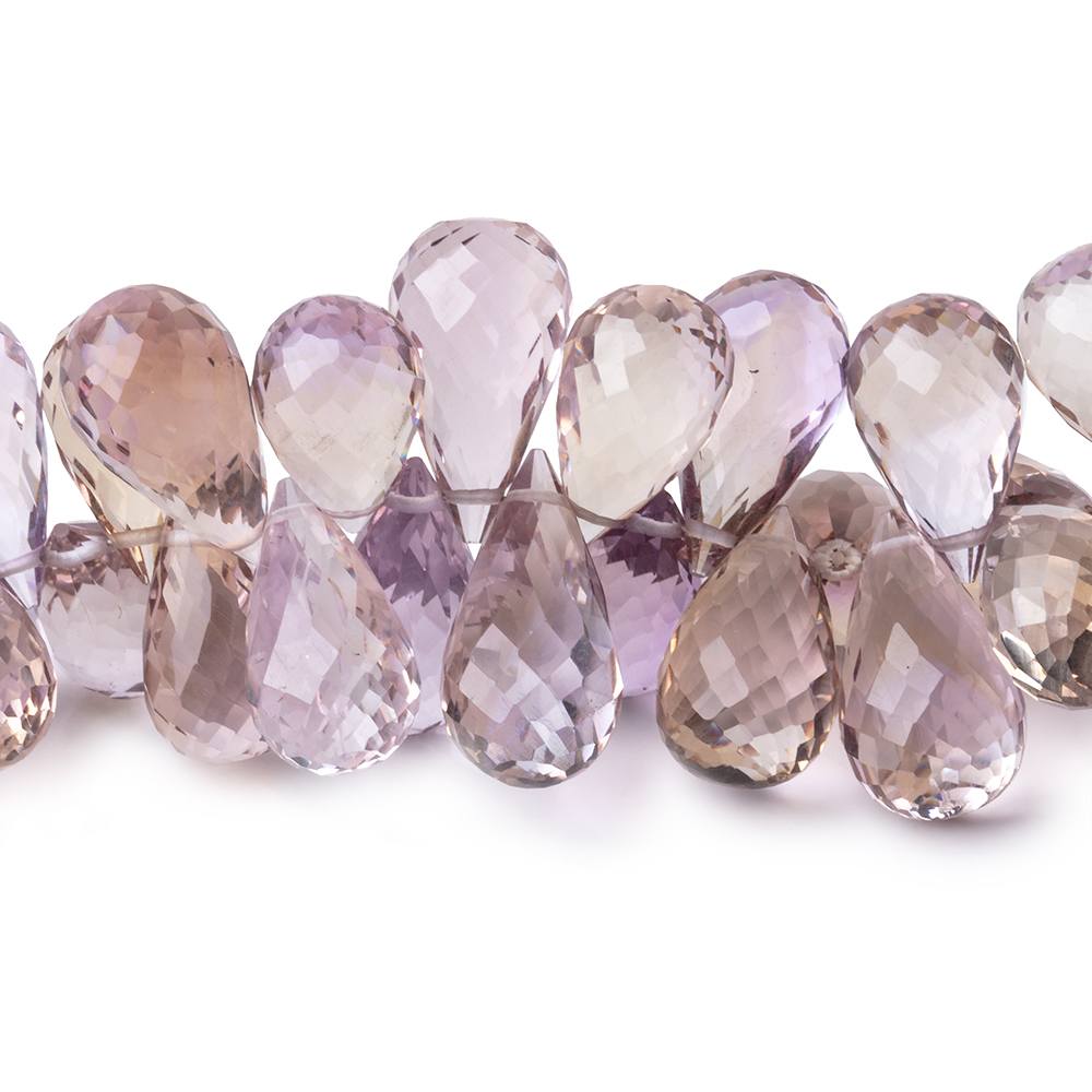 9x6-15x8mm Ametrine Faceted Tear Drop Beads 8 inch 68 pieces - Beadsofcambay.com
