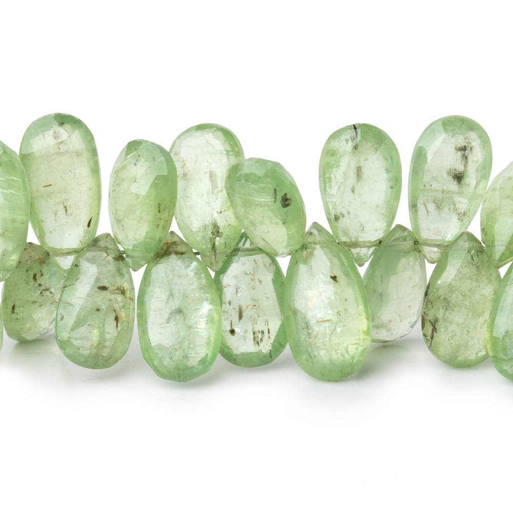 9x6-15x8mm Green Kyanite Faceted Pear Beads 7.5 inch 73 pieces - Beadsofcambay.com