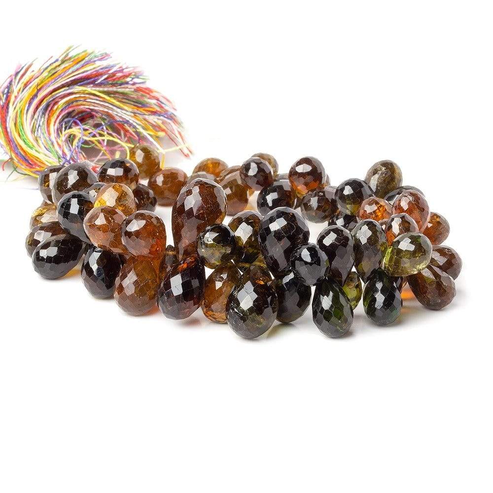 9x6-15x8mm Multi Color Tourmaline Tear Drop Beads 8 inch 69 pieces - Beadsofcambay.com
