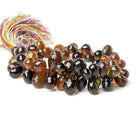 9x6-15x8mm Multi Color Tourmaline Tear Drop Beads 8 inch 69 pieces - Beadsofcambay.com