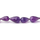 9x6-15x9mm Shaded Amethyst Faceted Tear Drop Beads 16 inch 36 pieces - Beadsofcambay.com