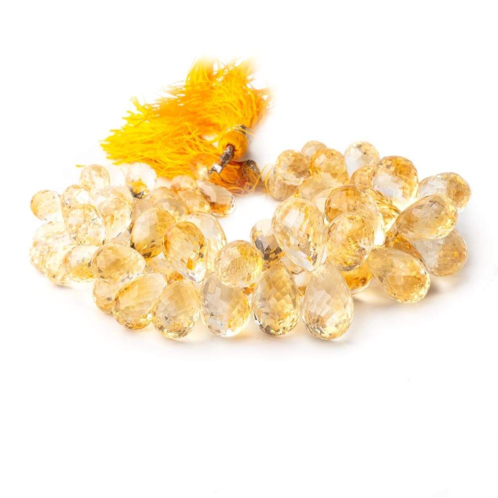 9x6-17x9mm Citrine Faceted Tear Drop Beads 7.75 inch 73 pieces - Beadsofcambay.com