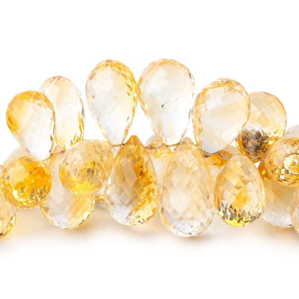 9x6-17x9mm Citrine Faceted Tear Drop Beads 7.75 inch 73 pieces - Beadsofcambay.com