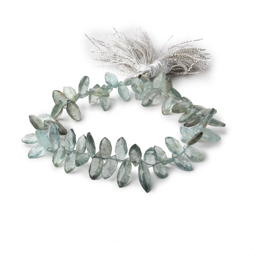 9x6-18x6mm Moss Aquamarine Faceted Marquise Beads 8.5 inch 66 pieces - Beadsofcambay.com