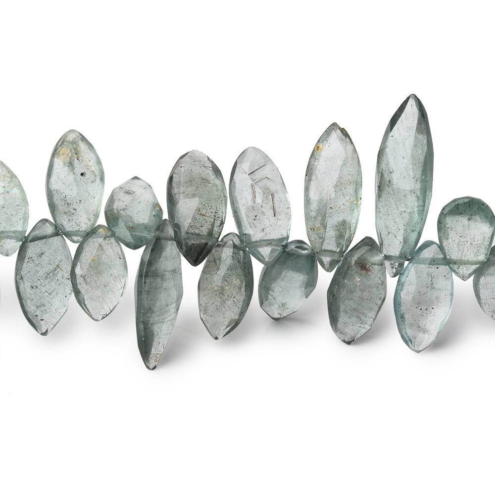 9x6-18x6mm Moss Aquamarine Faceted Marquise Beads 8.5 inch 66 pieces - Beadsofcambay.com