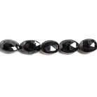 9x6mm Black Spinel Straight Drill Faceted Oval 16 inches 40 pcs - Beadsofcambay.com