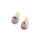 9x6mm Gold Leafed Ametrine Faceted Pear Set of 2 Pendants - Beadsofcambay.com