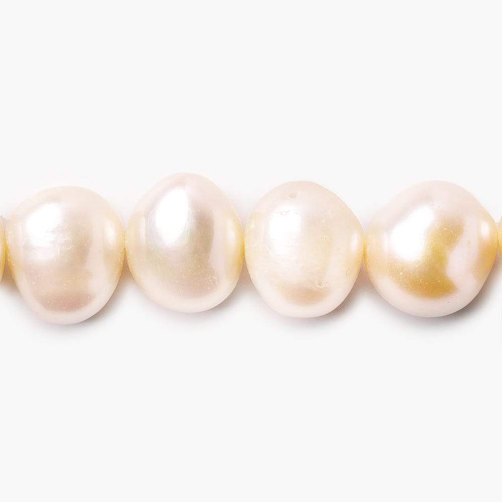 9x6mm Peach Side Drill Baroque Freshwater Pearl 15 inch 40 pcs - Beadsofcambay.com