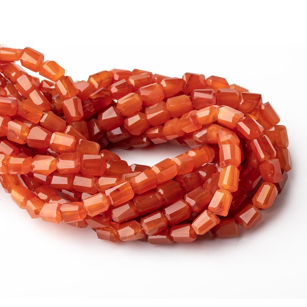 9x7-10x8mm Carnelian Faceted Nugget 14 inch 38 pieces - Beadsofcambay.com