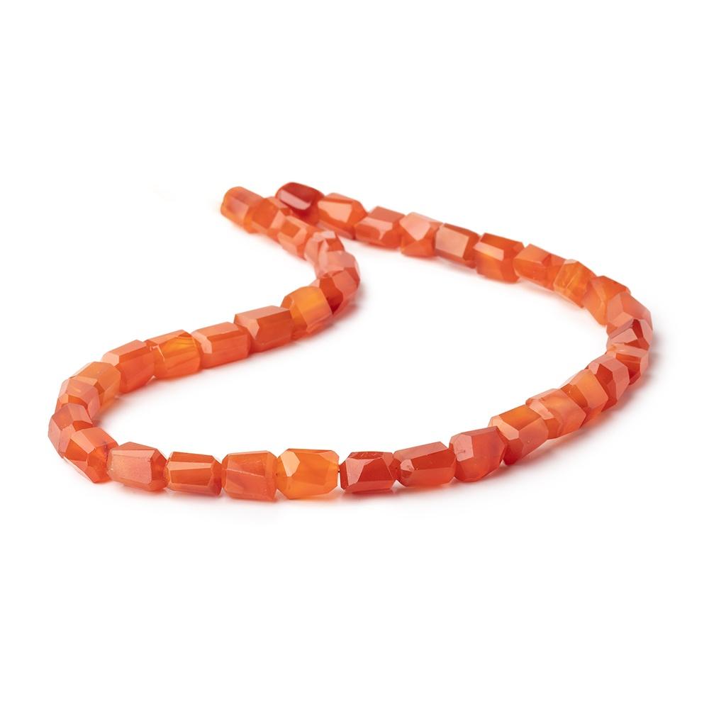 9x7-10x8mm Carnelian Faceted Nugget 14 inch 38 pieces - Beadsofcambay.com