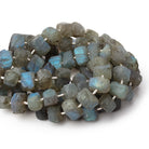 9x7-10x8mm Matte Labradorite Nuggets 7 inch 20 Beads - Beadsofcambay.com