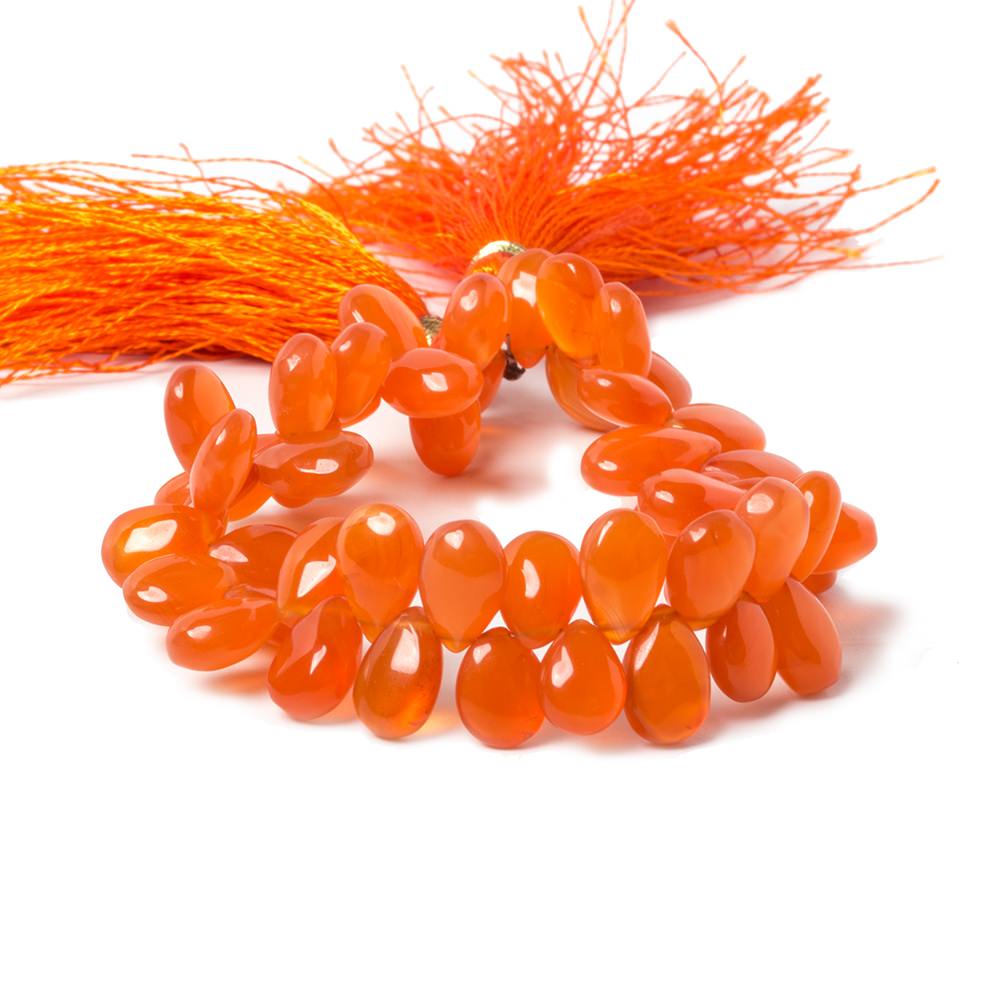 9x7-11x7mm Carnelian plain pears 7 inches 48 Beads - Beadsofcambay.com