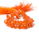 9x7-11x7mm Carnelian plain pears 7 inches 48 Beads - Beadsofcambay.com