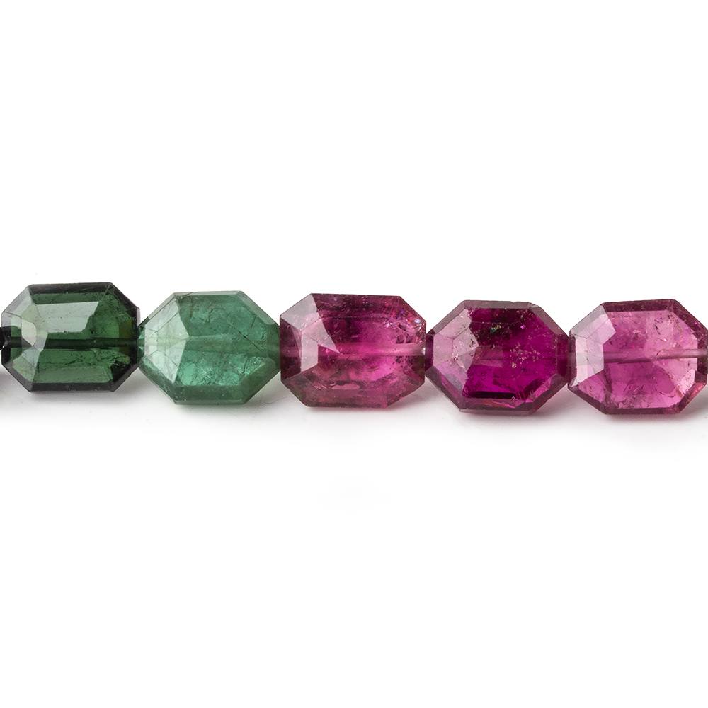 9x7-11x7mm Multi Color Tourmaline Faceted Modified Rectangles 15 inch 37 beads AA - Beadsofcambay.com